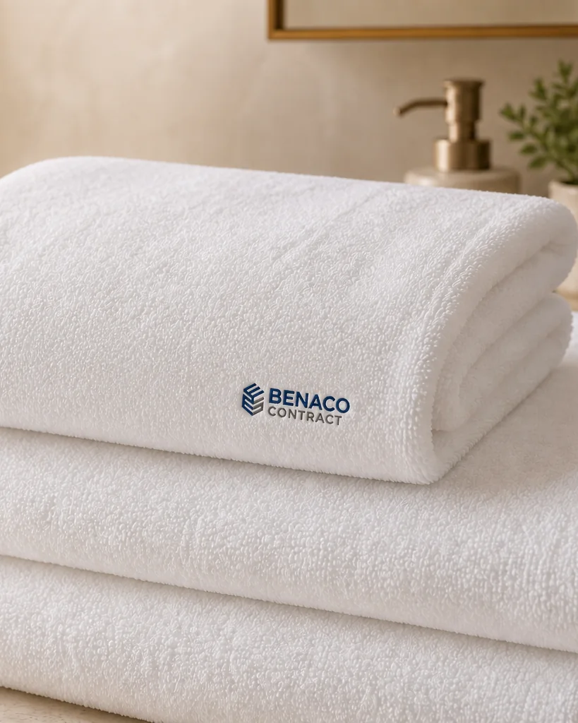 Asciugamani professionali Benaco Contract con ricamo del logo personalizzato